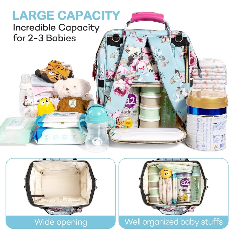 Grote capaciteit waterdichte duurzame multifunctie Nappy Custom Travel luiertas voor mama en papa