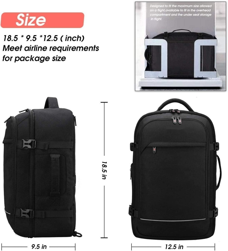 40L vluchtgoedgekeurde bagage draagbare waterbestendige weekendovernachtingszak voor 17 inch laptop