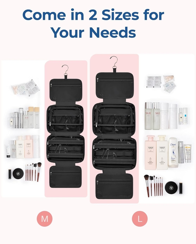Zwarte grote draagbare reisaccessoires Essentials Puffy Make-up Cosmetische aangepaste reistas met juwelen organisator