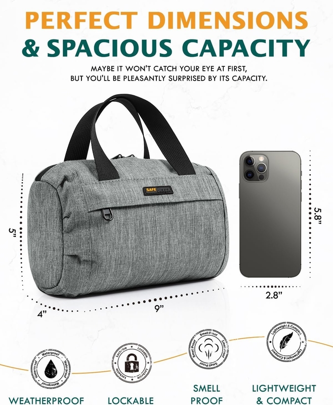 Grote cadeautjes Carbon bekleed container geactiveerde houtskool Boston Custom Travel Geur Proof Bag met combinatie slot