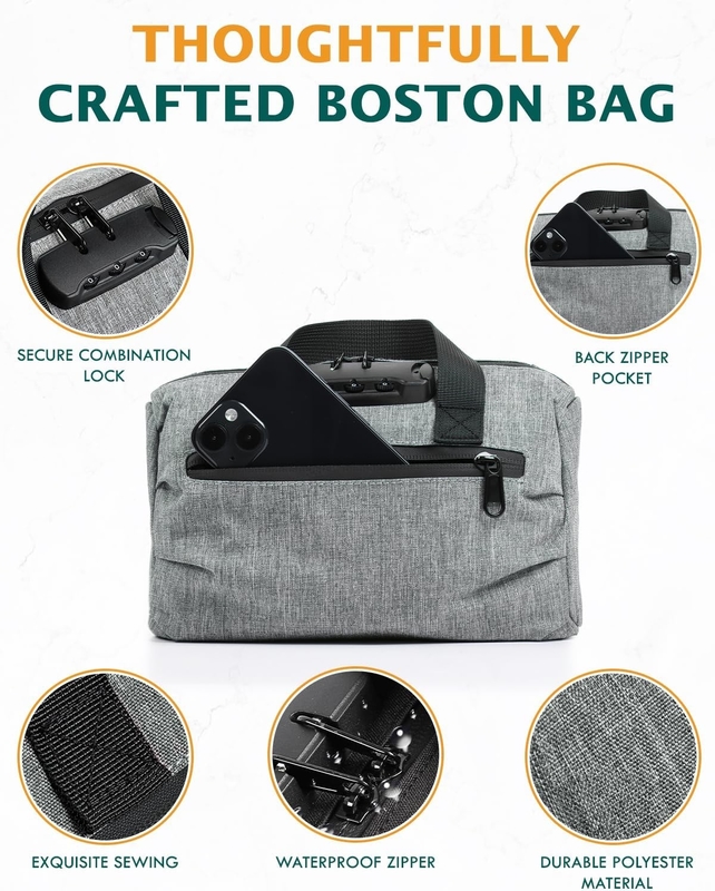 Grote cadeautjes Carbon bekleed container geactiveerde houtskool Boston Custom Travel Geur Proof Bag met combinatie slot