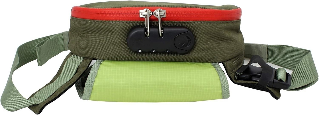 Groene kleur Geactiveerde koolstofvezel Custom Travel Smell Proof Bag met slot Voor mannen Vrouwen