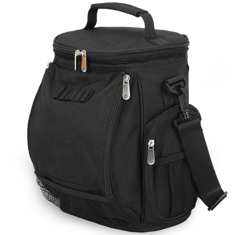 Zwarte grote capaciteit Unisex 10 blikje Geïsoleerde golf Custom Travel Cooler Bag met schouderband
