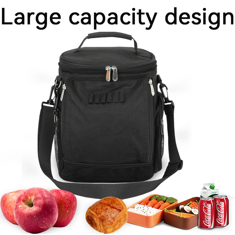 Zwarte grote capaciteit Unisex 10 blikje Geïsoleerde golf Custom Travel Cooler Bag met schouderband