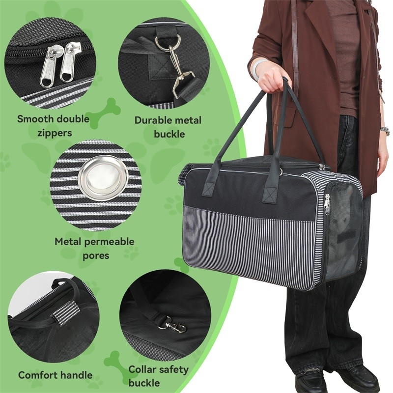 Luchtvaartmaatschappij Goedgekeurd Ademend Mesh Draagbaar Puppy Cat Dog Poop Bag Dispenser Custom Travel Pet Bag