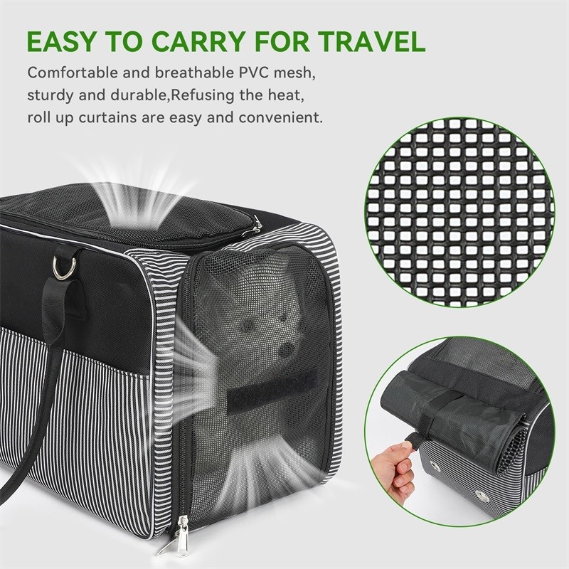 Luchtvaartmaatschappij Goedgekeurd Ademend Mesh Draagbaar Puppy Cat Dog Poop Bag Dispenser Custom Travel Pet Bag