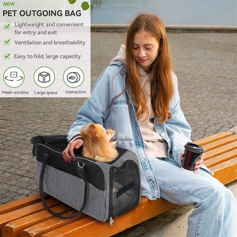 Luchtvaartmaatschappij Goedgekeurd Ademend Mesh Draagbaar Puppy Cat Dog Poop Bag Dispenser Custom Travel Pet Bag