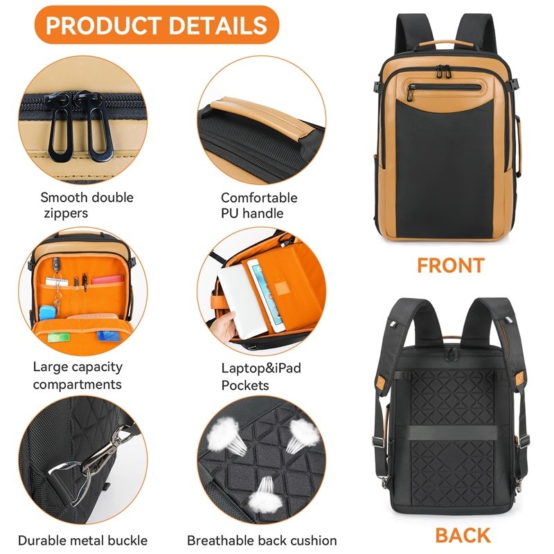 Waterbestendig Werk College School Anti-diefstal Bedrijf Custom Travel Laptop Ruimtezak met USB-oplaadpoort