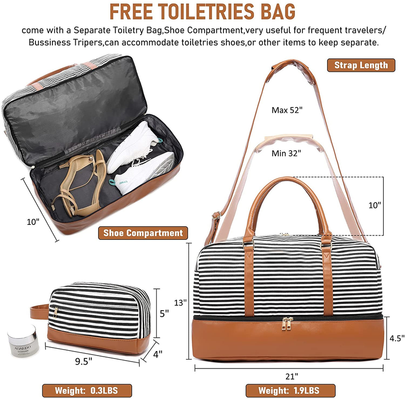 Duffel van de het Canvasreis van mensen doet Bagage Carry On Weekend Tote 16.2x14.5x8“ in zakken